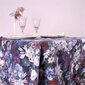 Tamsi gėlėta lininė staltiesė, 148x200 cm. цена и информация | Staltiesės, servetėlės | pigu.lt