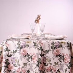 Lininė gėlėta staltiesė, 148x148 cm цена и информация | Скатерти, салфетки | pigu.lt