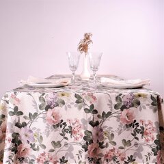 Lininė gėlėta staltiesė, 148x200 cm цена и информация | Скатерти, салфетки | pigu.lt