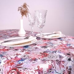 Lininė gėlėta staltiesė, 148x200 cm kaina ir informacija | Staltiesės, servetėlės | pigu.lt