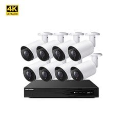 8MP/4K IP POE vaizdo stebėjimo kamerų VAI2085HKW + Hikvision NVR 7608 komplektas kaina ir informacija | Stebėjimo kameros | pigu.lt