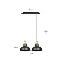 Emibig подвесной светильник Ibor 2 Black цена и информация | Люстры | pigu.lt