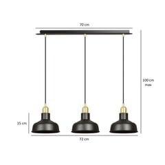 Emibig подвесной светильник Ibor 3 Black цена и информация | Люстры | pigu.lt