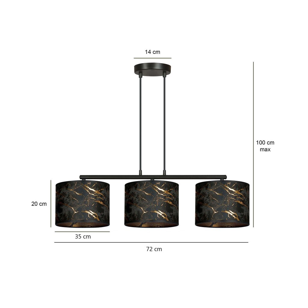 Emibig pakabinamas šviestuvas Broddi 3 BL Marbel Black kaina ir informacija | Pakabinami šviestuvai | pigu.lt