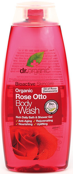 Natūrali dušo želė Dr. Organic Rose Otto, 250 ml kaina ir informacija | Dušo želė, aliejai | pigu.lt