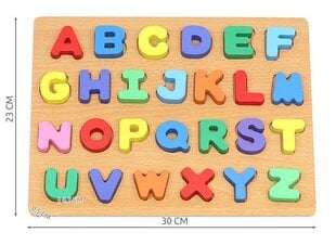 Medinė dėlionė, ABC kaina ir informacija | Wooden puzzles Vaikams ir kūdikiams | pigu.lt