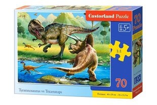 Dėlionė su dinozaurais Castorland Tyrannososaurus vs Triceratops, 70 d. kaina ir informacija | Dėlionės (puzzle) | pigu.lt