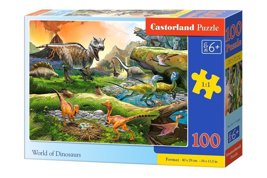 Dėlionė Dinozaurų pasaulis 100 dalių kaina ir informacija | Dėlionės (puzzle) | pigu.lt