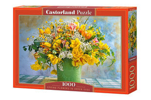 Пазл Весенние цветы в зеленой вазе 104567 цена и информация | Пазлы | pigu.lt