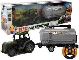 Traktorius su pieno priekaba valdomas nuotoliniu būdu, žalias kaina ir informacija | Žaislai berniukams | pigu.lt