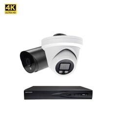 8MP/4K IP POE vaizdo stebėjimo kamerų VAI2385HKB/VAI2085 MIX + Hikvision NVR 7604 komplektas kaina ir informacija | Stebėjimo kameros | pigu.lt