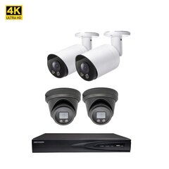 8MP/4K IP POE vaizdo stebėjimo kamerų VAI2385HKB/VAI2085 MIX + Hikvision NVR 7604 komplektas kaina ir informacija | Stebėjimo kameros | pigu.lt