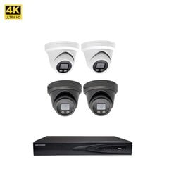 8MP/4K IP POE vaizdo stebėjimo kamerų VAI2385HKB/VAI2085 MIX + Hikvision NVR 7604 komplektas цена и информация | Камеры видеонаблюдения | pigu.lt