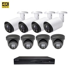 8MP Dome VAI2385HK Цвет Ночное видение + комплект Hikvision NVR 7608 цена и информация | Камеры видеонаблюдения | pigu.lt