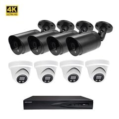 8MP/4K IP POE vaizdo stebėjimo kamerų VAI2385HKB/VAI2085 MIX + Hikvision NVR 7608 komplektas kaina ir informacija | Stebėjimo kameros | pigu.lt
