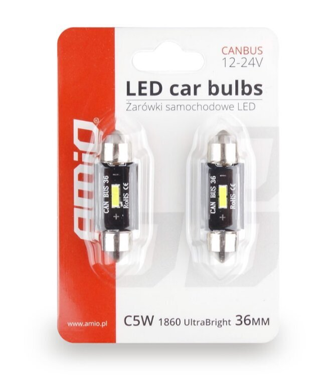 Lemputė LED canbus ultrabright festoon 36 mm, balta kaina ir informacija | Automobilių lemputės | pigu.lt