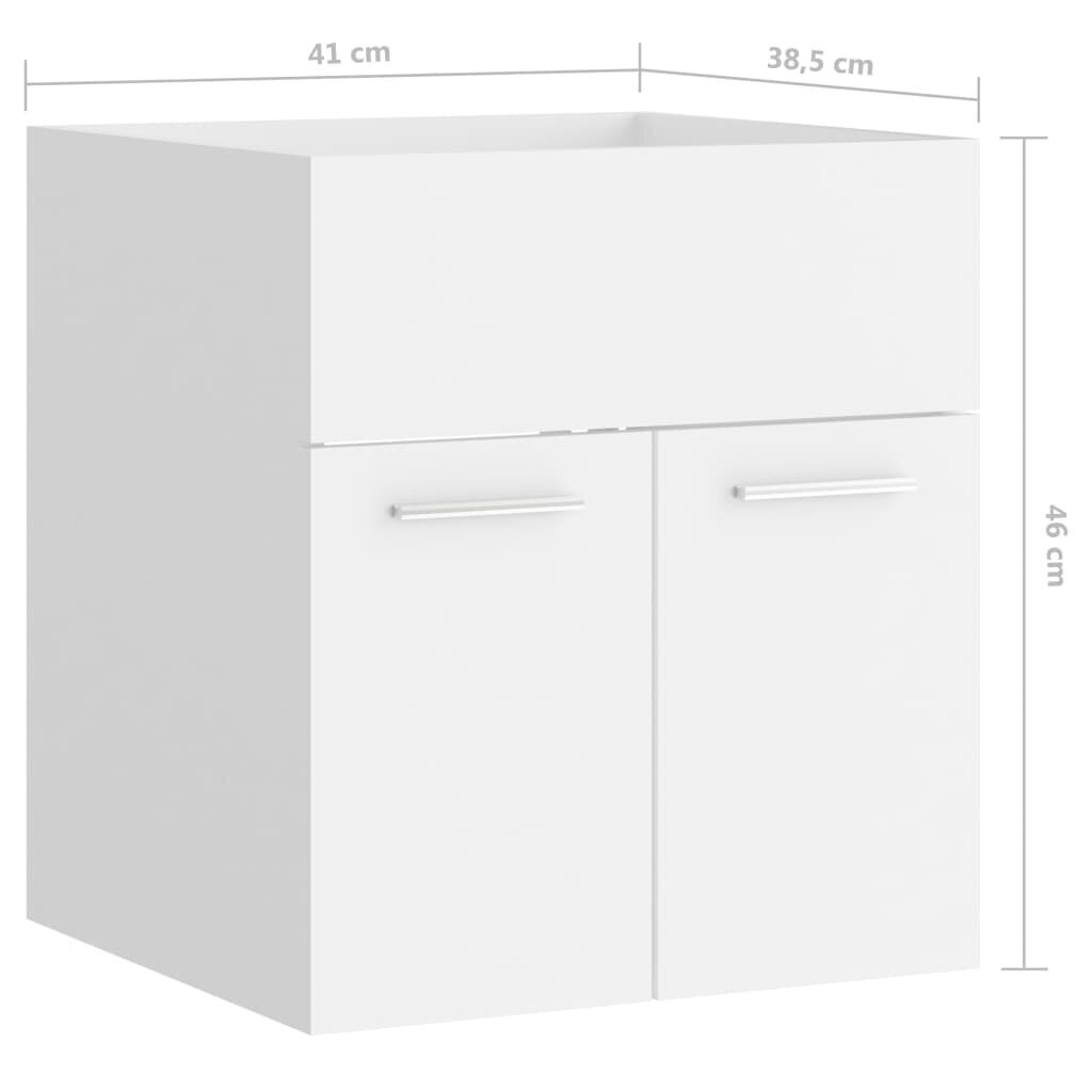 Spintelė praustuvui, 41x38,5x46cm, baltos spalvos цена и информация | Vonios spintelės | pigu.lt