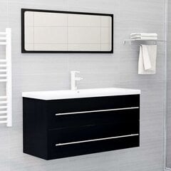 Spintelė praustuvui, 100x38,5x48cm, juodos spalvos цена и информация | Комплекты в ванную | pigu.lt