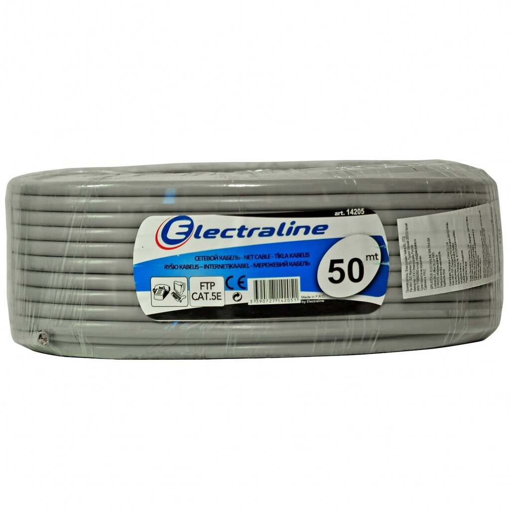 Kompiuterinis kabelis Electraline 14205, 50 m kaina ir informacija | Kabeliai ir laidai | pigu.lt