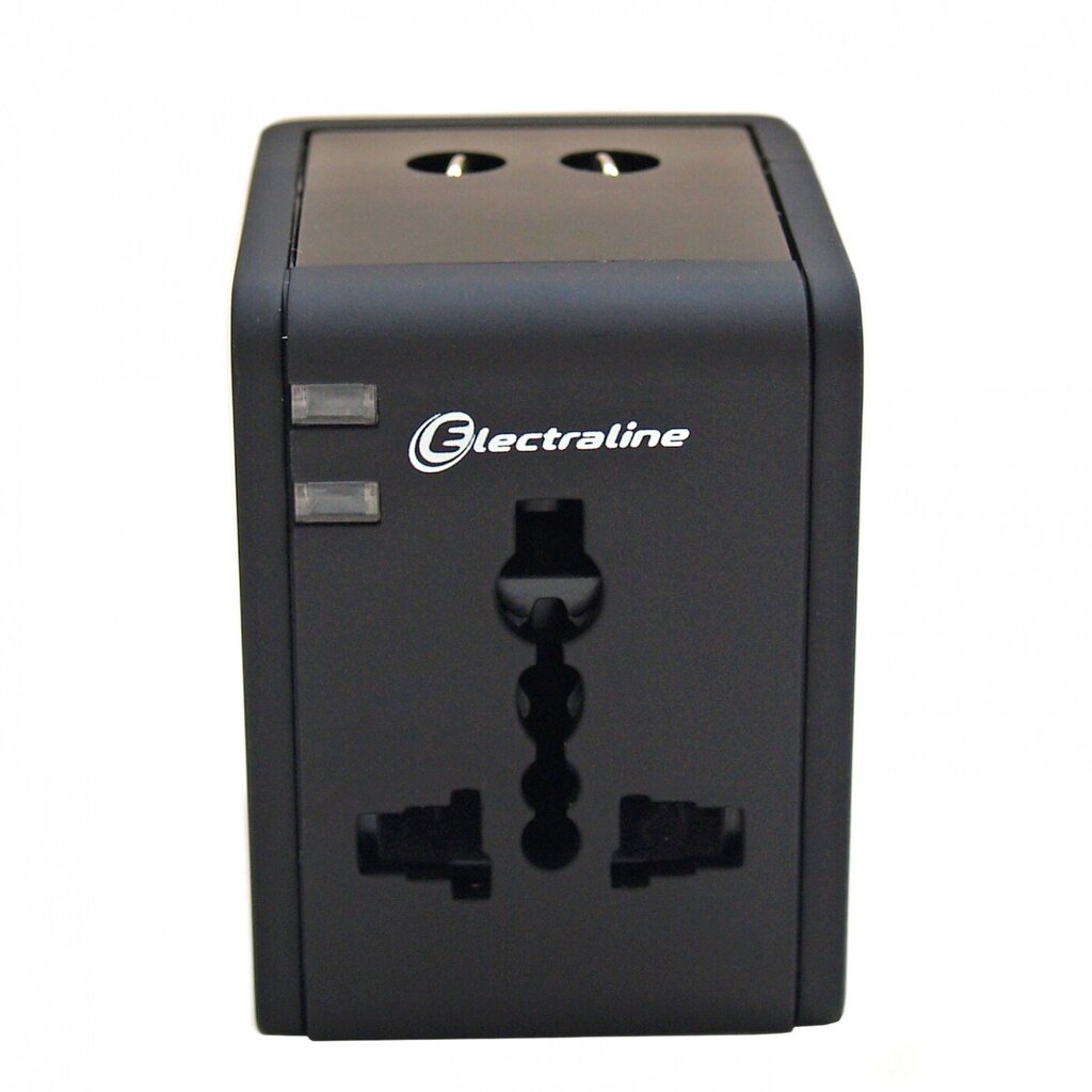 Universalus kelioninis kištukas + USB Įkroviklis Electraline 70015 kaina ir informacija | Elektros jungikliai, rozetės | pigu.lt