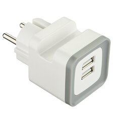 Зарядное устройство USB Electraline 570071, 2xUSB, 2,4 А цена и информация | Зарядные устройства для телефонов | pigu.lt