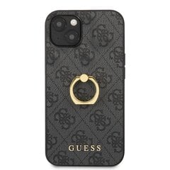 Originalus priekinio skydelio dėklas GUESS skirtas iPhone 13 / 14 pilkas + žiedinis stovas GUHCP13M4GMRGR kaina ir informacija | Telefono dėklai | pigu.lt