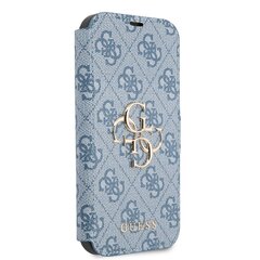 GUBKP13S4GMGBL Guess PU 4G Metal Logo Book Case for iPhone 13 Mini Blue цена и информация | Чехлы для телефонов | pigu.lt