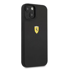 FESSIHCP13MBK Ferrari Liquid Silicone Metal Logo чехол для iPhone 13 черный цена и информация | Чехлы для телефонов | pigu.lt