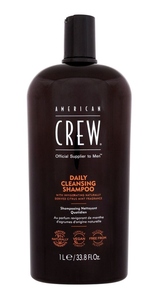 Plaukų šampūnas vyrams American Crew Daily Cleansing, 1000 ml цена и информация | Šampūnai | pigu.lt