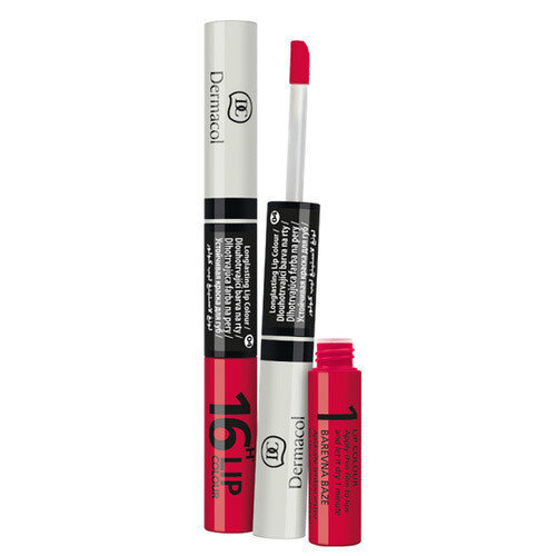 Ilgai išliekantys lūpų dažai Dermacol 16H Lip Color long-lasting lip paint 3,1 3 ml + 4.1 ml цена и информация | Lūpų dažai, blizgiai, balzamai, vazelinai | pigu.lt