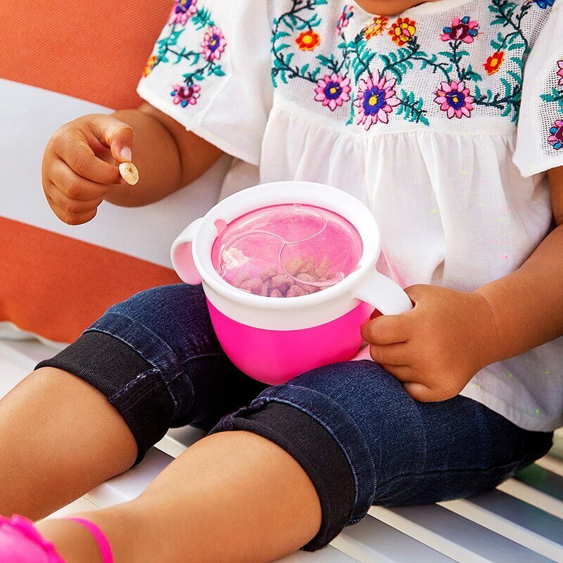 Užkandžių puodelis Munchkin, rožinis цена и информация | Kūdikių indai, indeliai pienui ir įrankiai | pigu.lt