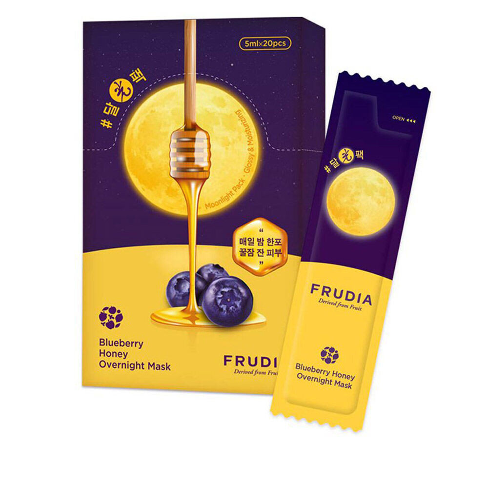 Drėkinamoji naktinė veido kaukė Frudia Blueberry honey, 20x5 ml цена и информация | Veido kaukės, paakių kaukės | pigu.lt