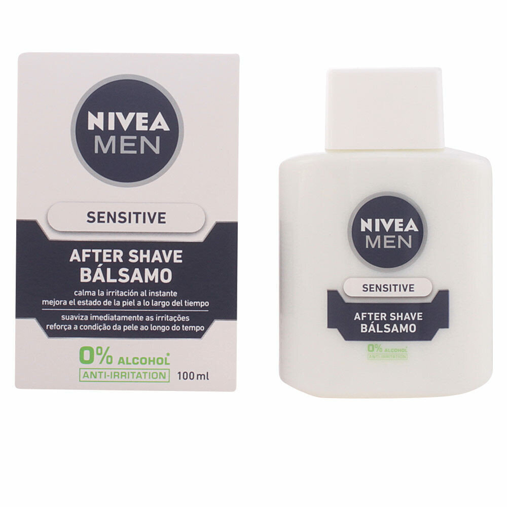 After Shave Nivea Men Sensitive 0% Alkoholis (100 ml) цена и информация | Skutimosi priemonės ir kosmetika | pigu.lt