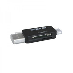 Кардридер approx! FLTLFL0083 APPC33 Micro SD/SD/MMC Micro USB 480 Mbps 32 GB Чёрный цена и информация | Адаптеры, USB-разветвители | pigu.lt