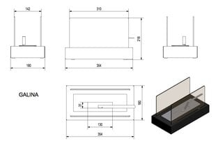 Биокамин Galina - TÜV sertifukaadiga цена и информация | Камины | pigu.lt