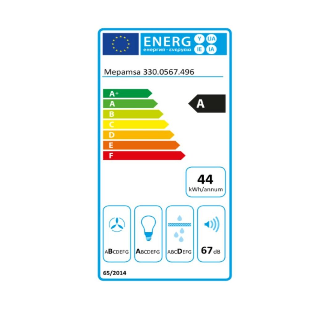 'Įprastas gaubtas Mepamsa CUADRO 90 Juoda 90 cm 61 dB 580 m3/h' kaina ir informacija | Gartraukiai | pigu.lt