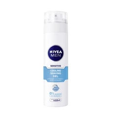 Гель для бритья Men Sensitive Cool Nivea 0% спирта (200 мл) цена и информация | Косметика и средства для бритья | pigu.lt