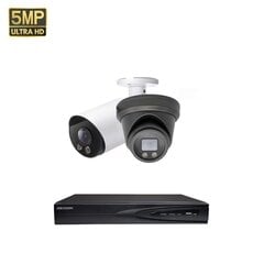 5MP IP POE Bullet vaizdo kamerų VAI2055HKW+VAI2346HKB Dome Hikvision NVR 7604 mix komplektas цена и информация | Камеры видеонаблюдения | pigu.lt
