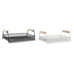 Padėklas DKD Home Decor, medžio, metalinis (2 pcs) (31.5 x 20 x 11 cm) kaina ir informacija | Indai, lėkštės, pietų servizai | pigu.lt