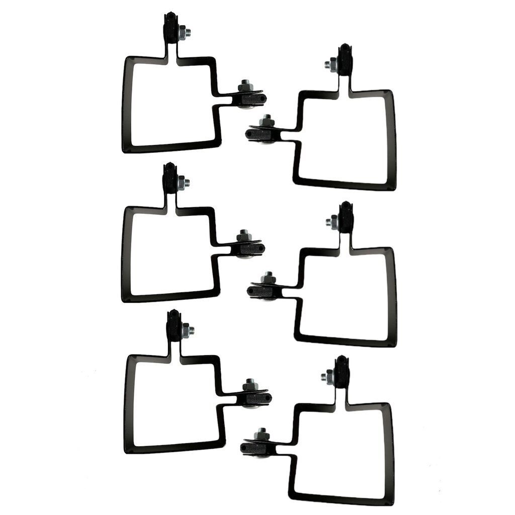 Kampinės tvoros stulpų apkabos 80x80 mm, juodos 6 vnt. цена и информация | Tvoros ir jų priedai | pigu.lt