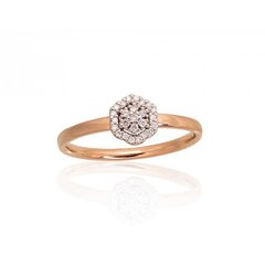 Золотое кольцо с бриллиантами "Бриллиантовый Цветок IV" из красного золота 585 пробы 4751039250082 цена и информация | Кольца | pigu.lt