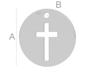Подвеска Крестик, 925 серебро, 12 мм цена и информация | Принадлежности для изготовления украшений, бисероплетения | pigu.lt