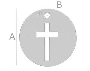Подвеска Крестик, 925 серебро, 12 мм цена и информация | Принадлежности для изготовления украшений, бисероплетения | pigu.lt