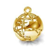 Кулон Глобус 925 серебряное покрытие 24K золото 12мм цена и информация | Принадлежности для изготовления украшений, бисероплетения | pigu.lt