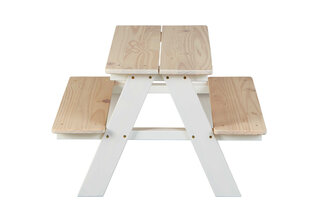 Vaikiškas lauko baldų komplektas Henning, baltas/rudas kaina ir informacija | Vaikiški lauko baldai | pigu.lt