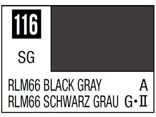 Краска Mr.Hobby - нитрокраска серии Mr.Color С-116 RLM66 черная серая, 10 мл цена и информация | Принадлежности для рисования, лепки | pigu.lt