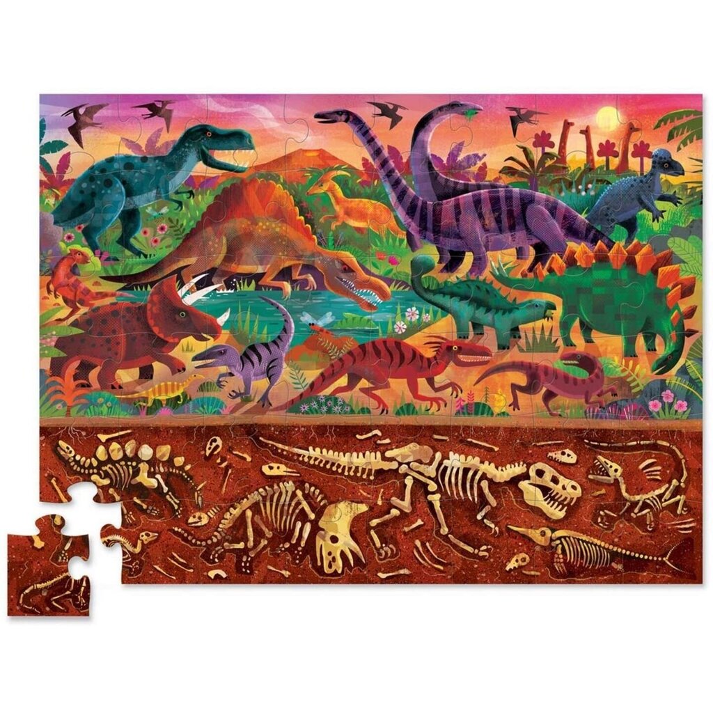 Didelė dėlionė viršuje ir apačioje Dinozaurai, 48 dalių цена и информация | Dėlionės (puzzle) | pigu.lt