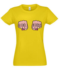 Marškinėliai moterims Girl boss, geltoni цена и информация | Футболка женская | pigu.lt