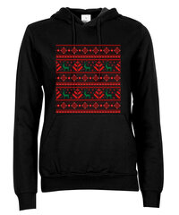 Džemperis moterims Kalėdiniai ornamentai, juodas kaina ir informacija | Džemperiai moterims | pigu.lt