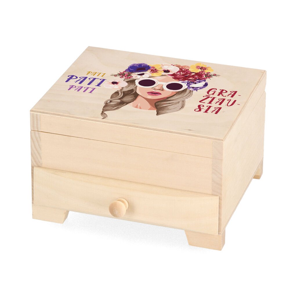 Medinė papuošalų dėžutė Pati gražiausia kaina ir informacija | Kitos originalios dovanos | pigu.lt